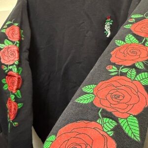 Empyre Black Sweatshirt with Red Roses